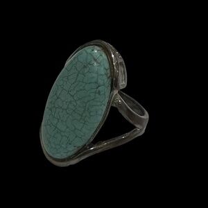 Vintage rustic Turquoise Ring, size 8.75